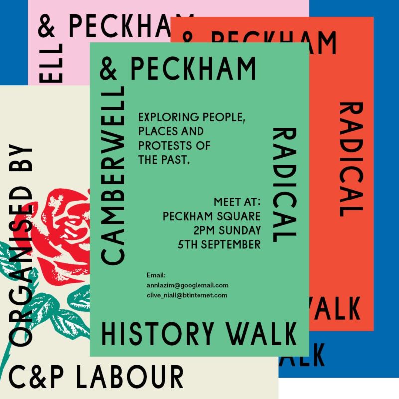 Join us on Sunday 5th September for a Radical History Walk starting at Peckham Square at 2pm and heading in the direction of Camberwell.