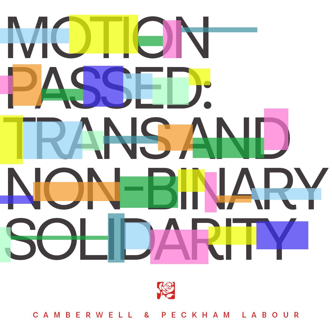 Motion Passed: Trans and Non-Binary Solidarity